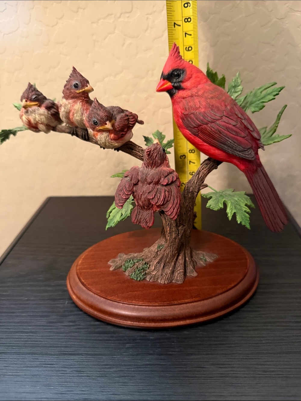 Red Cardinal Bird Family Figurine - Decorative Tree Branch - Picture 9 of 11